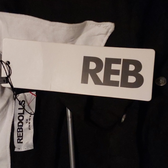 Reddolls Adam's Collared Skater Dress Black Sz.1X NWT - Picture 6 of 7